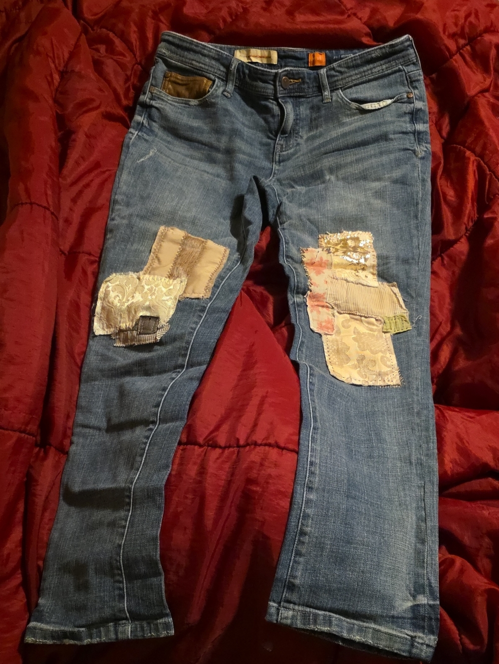 Anthropologie Pilcro And The Letterpress Patchwork Jeans , Sz 28, Fit HYPHEN